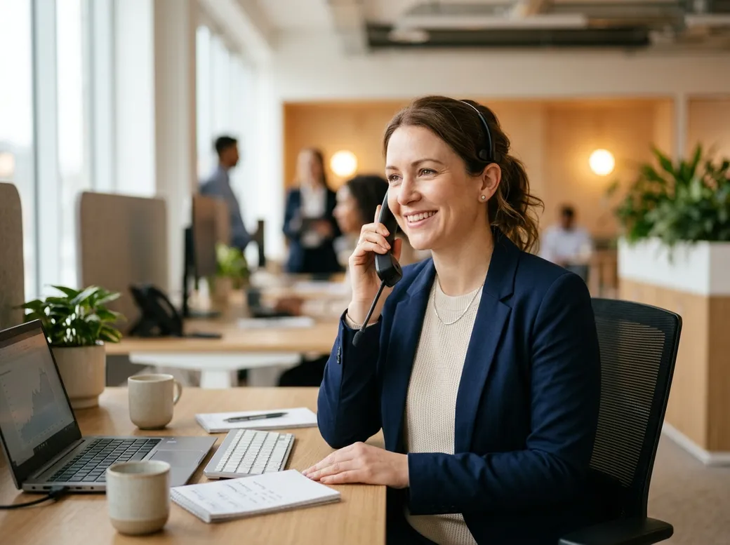 A debt specialist during a free phone consultation