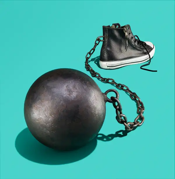 Converse sneaker ball and chain