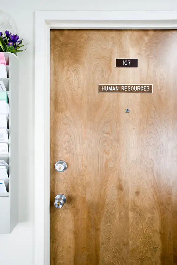 Human resources office door