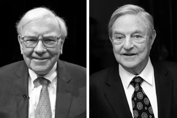 Diptych of Warren Buffett and George Soros