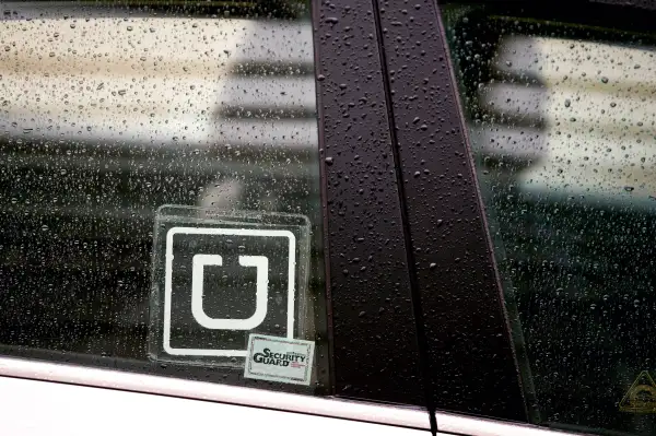 Uber sticker on car