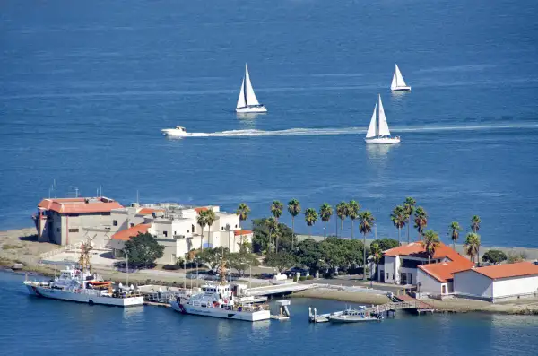 San Diego harbor and skyline from Point Loma.