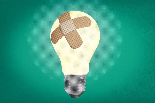 Lightbulb with Band-Aids