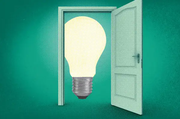 Lightbulb in doorway