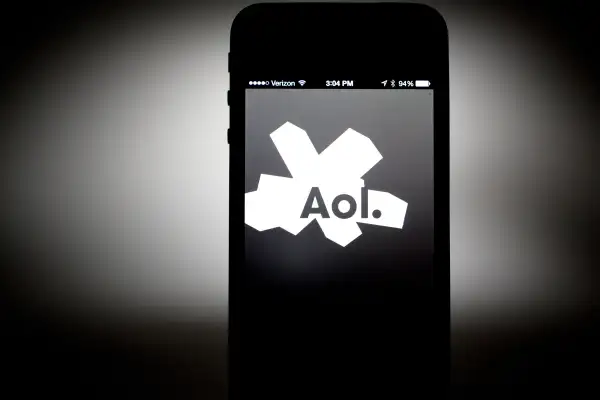 The Aol Inc. application is displayed on a Verizon iPhone.