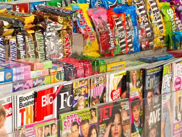 Candy at newsstand