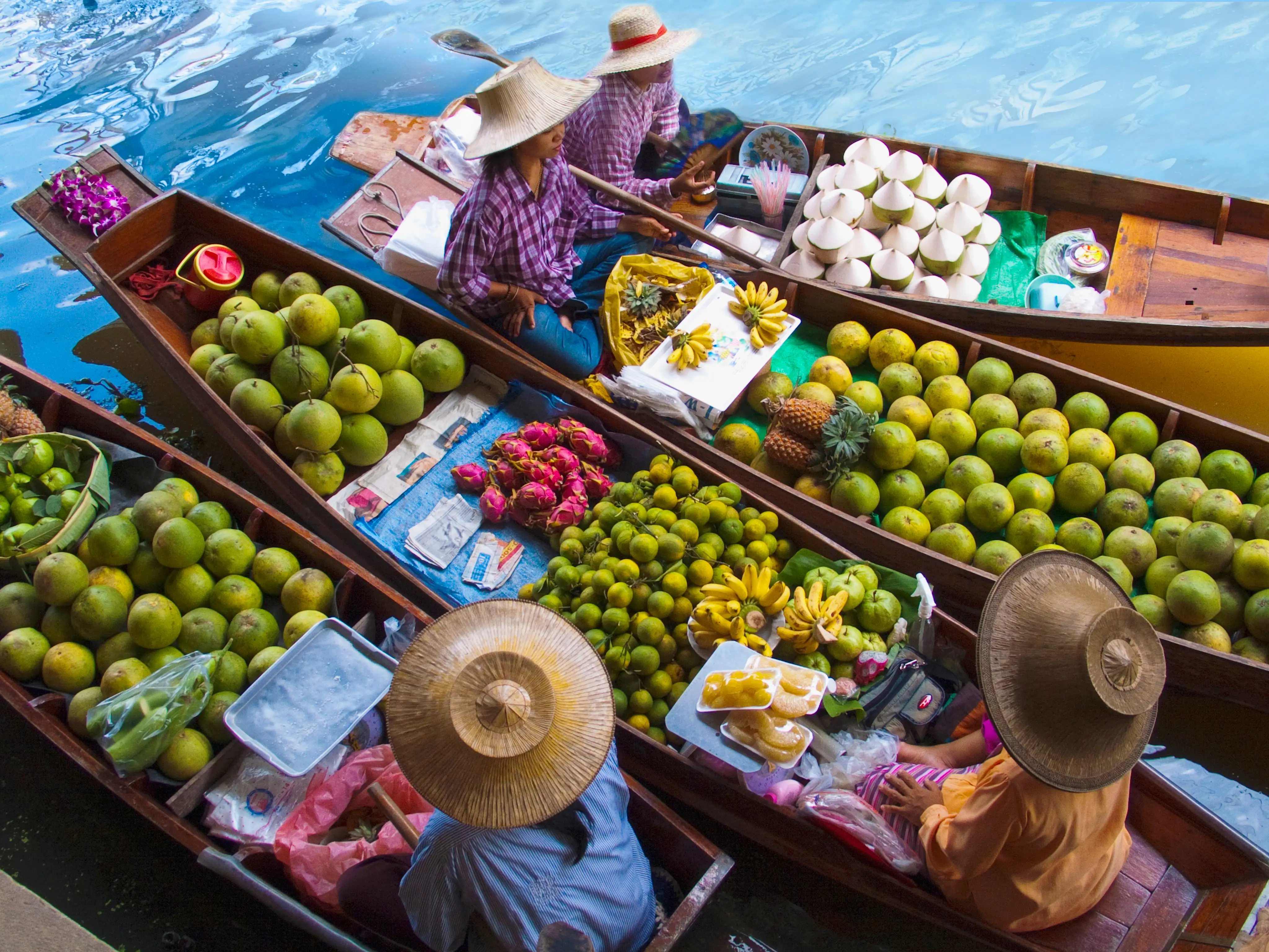 Fruit seller in the floating market, Thailand