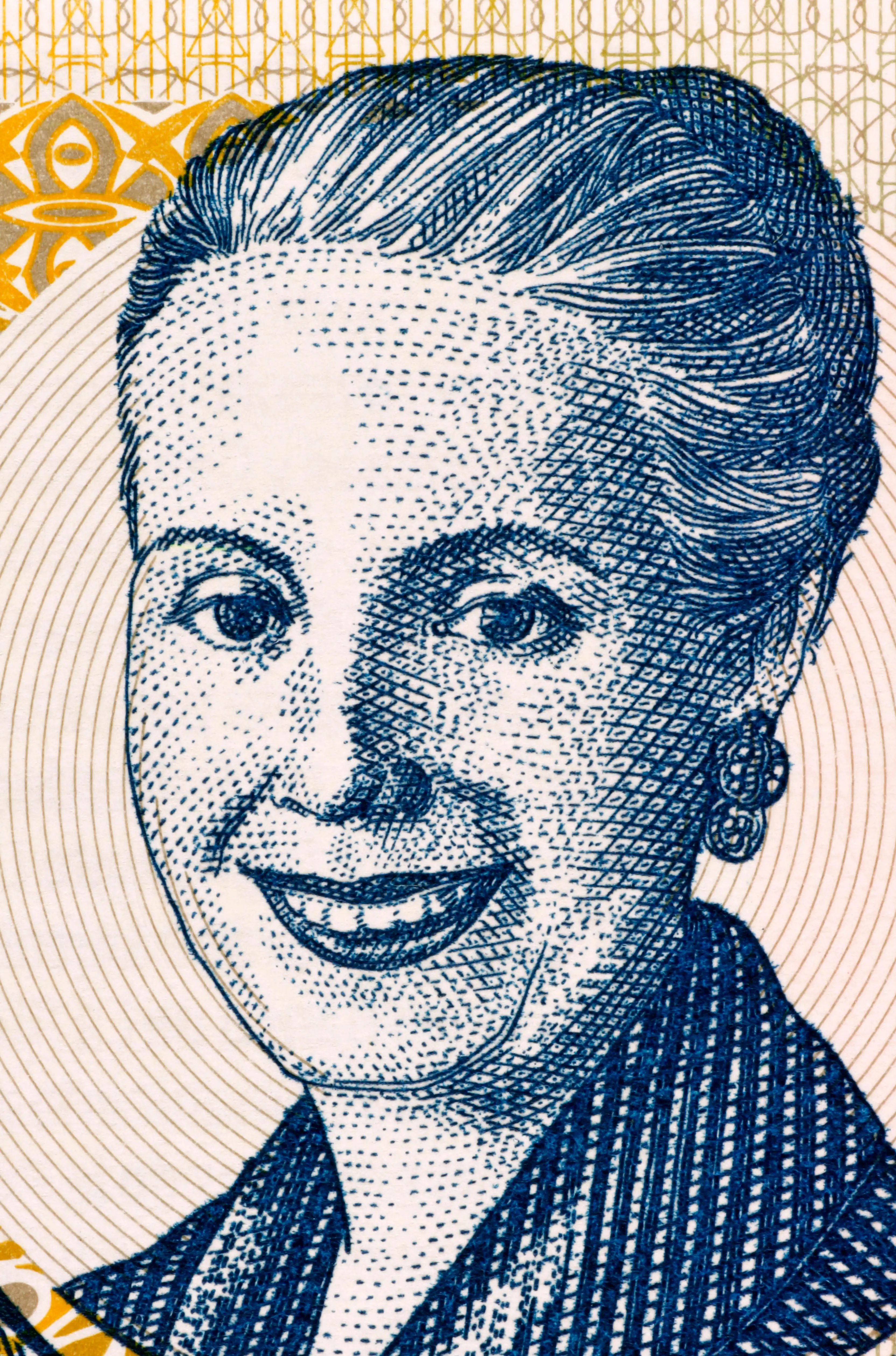 Eva Peron (1919-1952) on 2 Pesos 2001 Banknote from Argentina. Second wife of President Juan Peron.