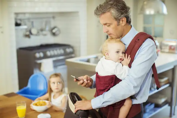 working father with two kids