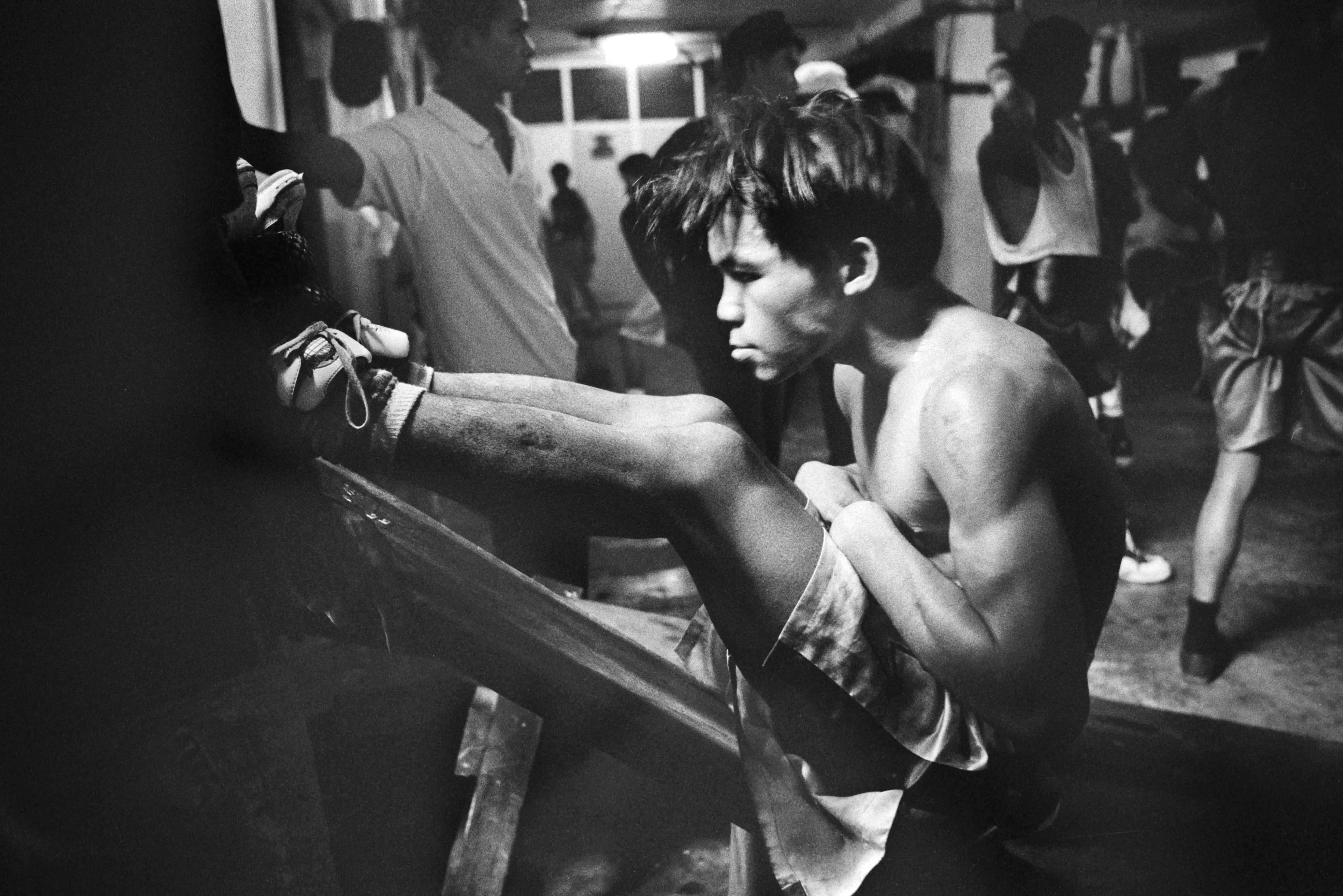 Manny Pacquiao, aged 17, training at LM Gym in Manila.