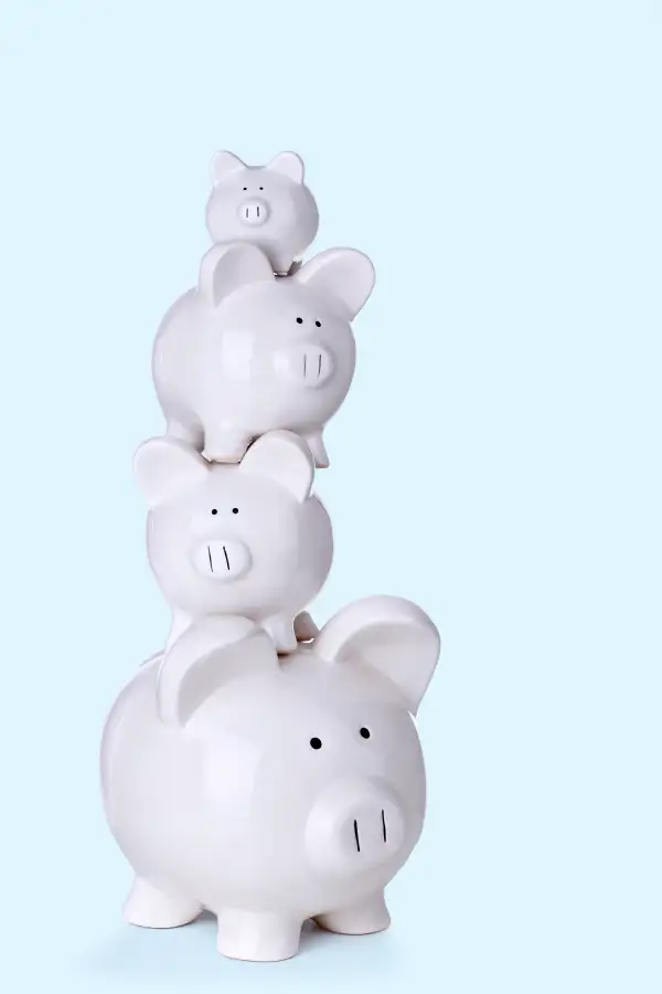 stacked piggy banks