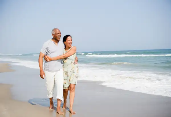 couple walking on beach