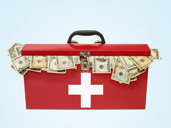 first aid kit with money in it