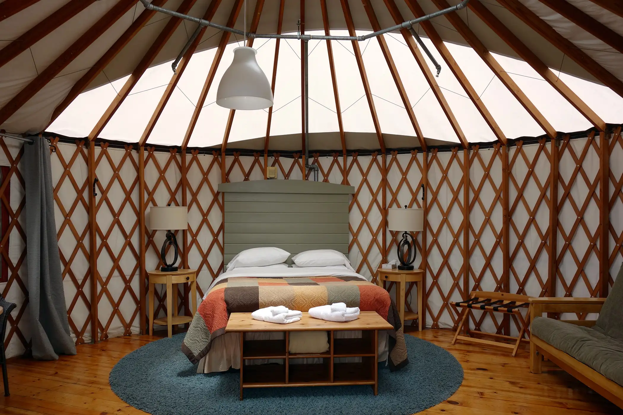 Treebones Resort offers ocean view yurts on Highway 1 in Big Sur, California known as glamping, or luxury camping.