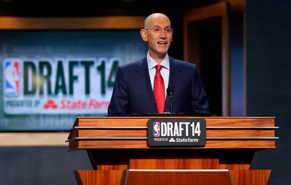 NBA Commissioner Adam Silver commences the 2014 NBA Draft at Barclays Center on June 26, 2014 in the Brooklyn borough of New York City.