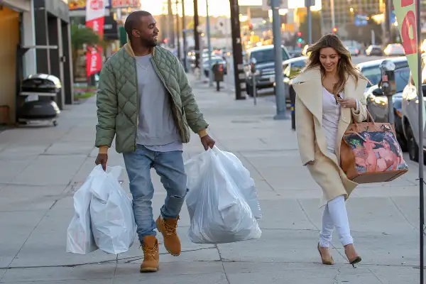 Kim Kardashian and Kanye West shop at Sport Store in Los Angeles