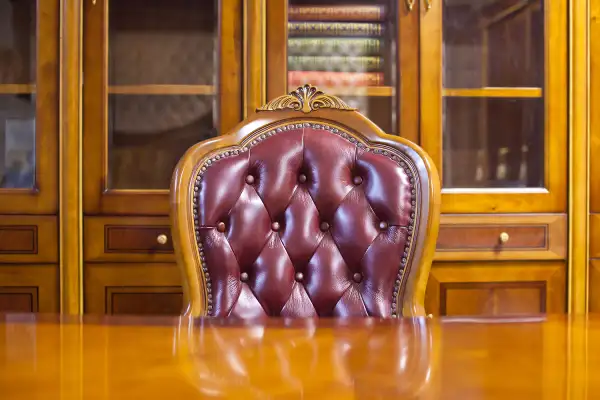 Leather chair in office study library