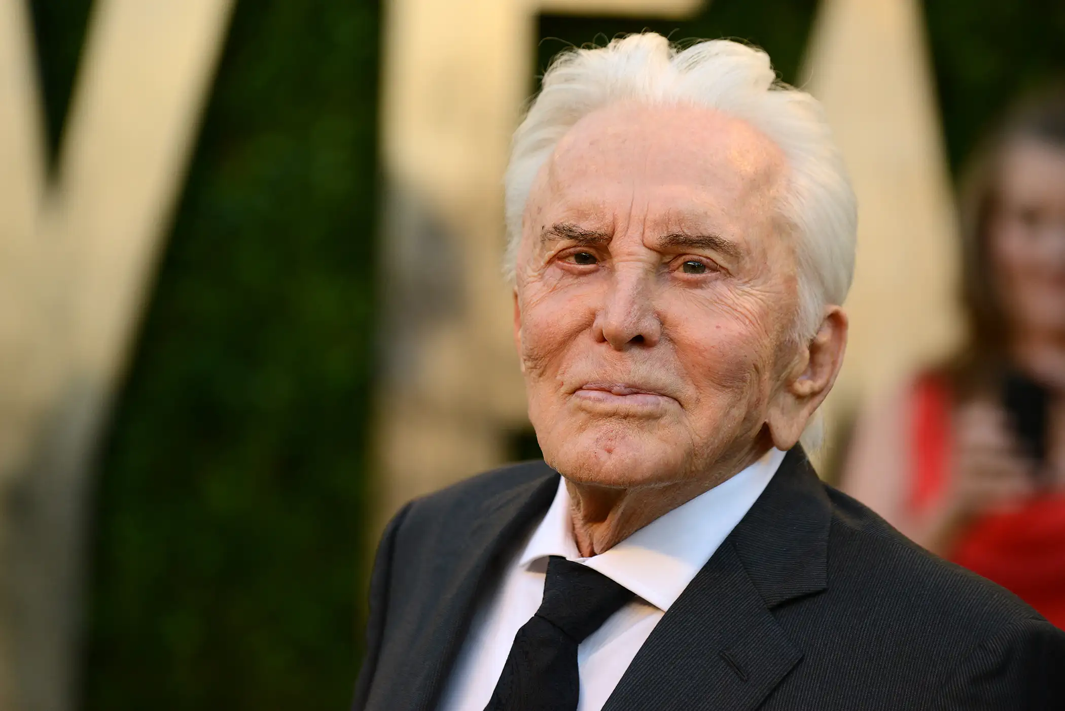 Actor Kirk Douglas arrives at the 2013 Vanity Fair Oscars Viewing and After Party on Sunday, Feb. 24 2013 at the Sunset Plaza Hotel in West Hollywood, California.