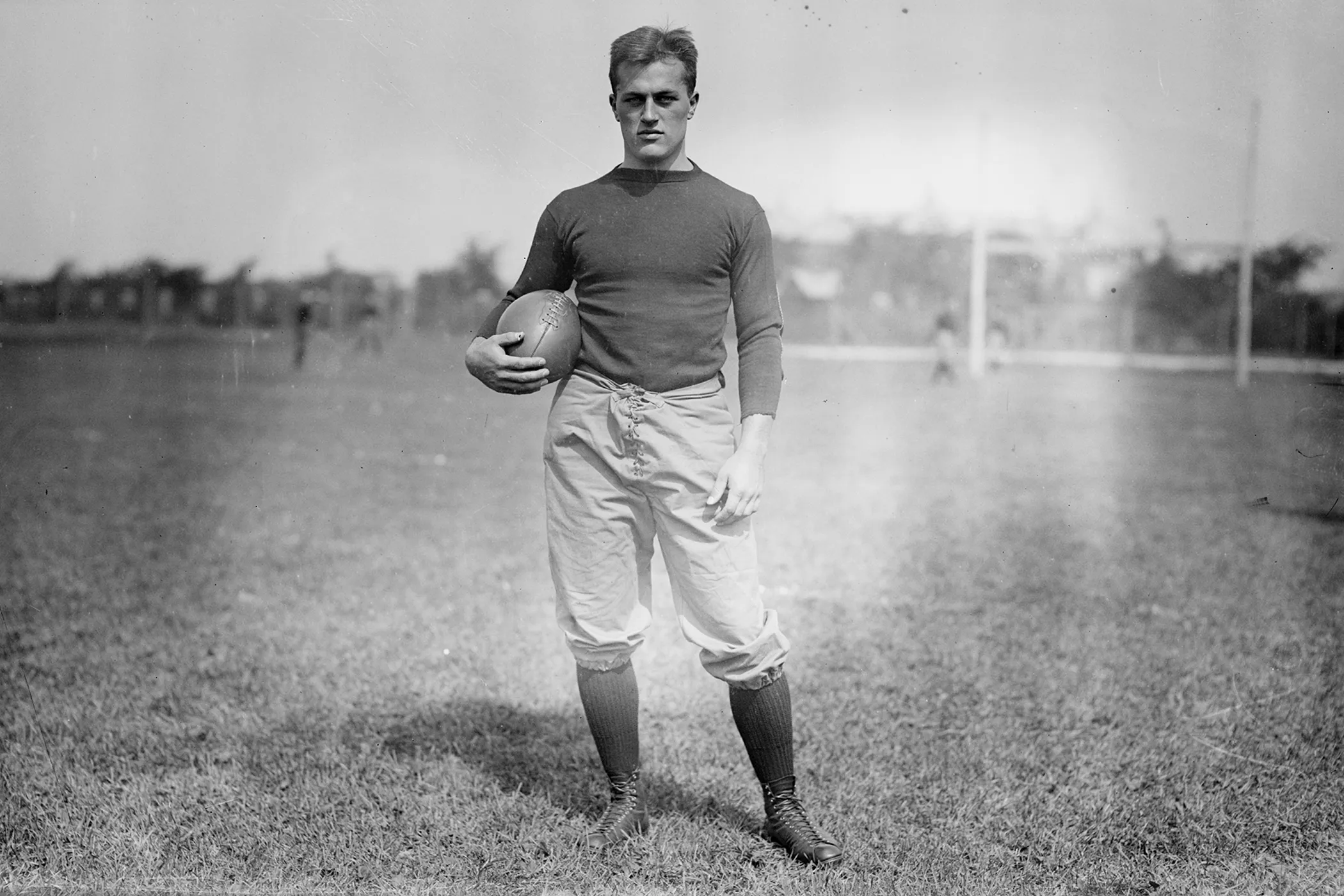 Harvard University football player Captain Robert Treat Paine Storer (1893-1963), September 18, 1913