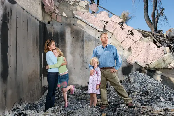 October's wildfires destroyed the Martins' home