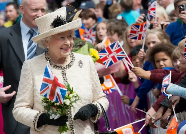Britain's Queen Elizabeth II is greeted