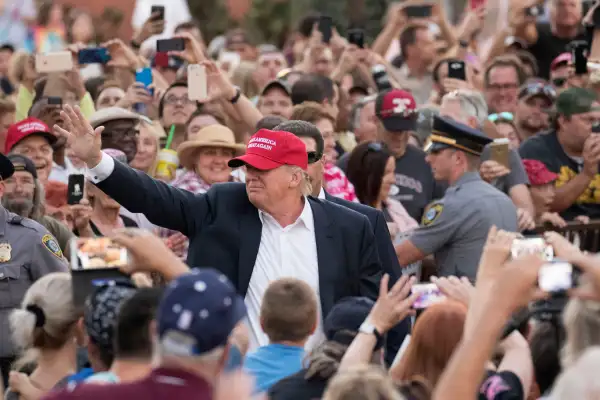 Republican presidential candidate Donald Trump delivers his message during a campaign rally at the state fair in Oklahoma City, Friday, Sept. 25, 2015.