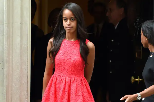 Malia Obama departs after her visit of 10 Downing Street on June 16, 2015 in London, England.