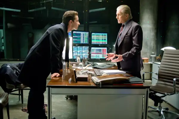 Shia Labeouf and Michael Douglas in WALL STREET: MONEY NEVER SLEEPS