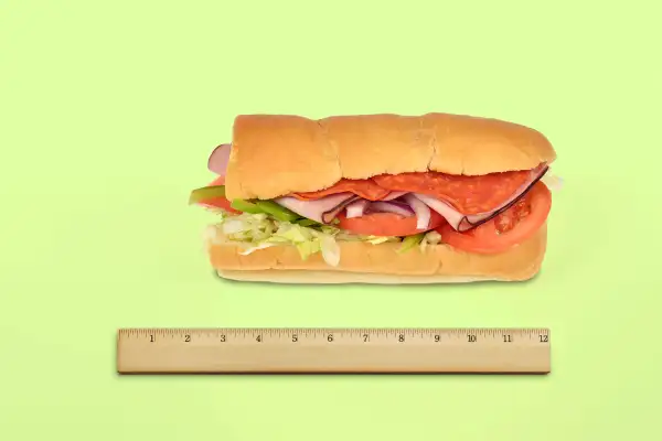Subway sandwich and ruler
