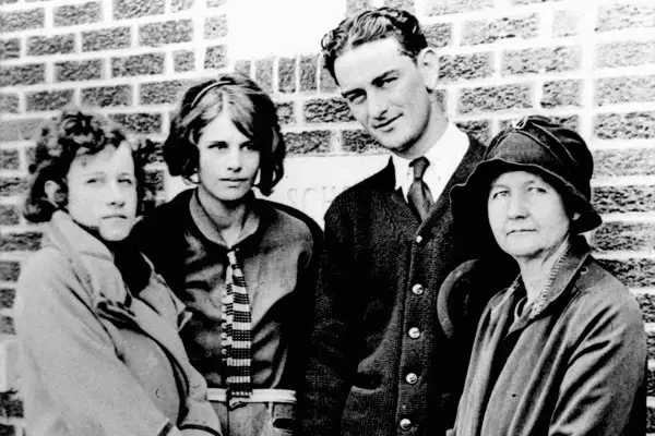 Lyndon Johnson is shown with three other faculty members when he taught elementary school in Cotulla, Texas in 1928.