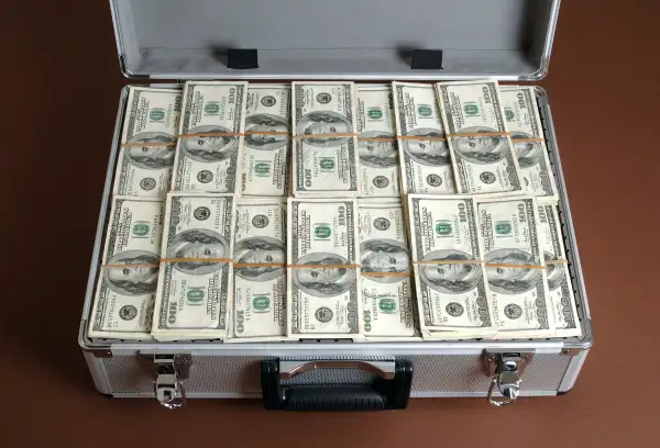 suitcase of money