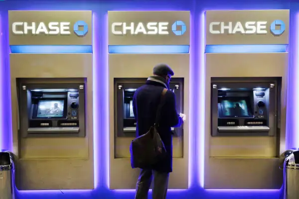 Customer using a Chase Bank ATM