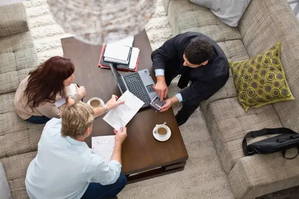 Financial planner working with couple