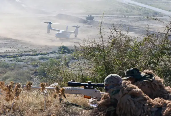 Amphibious forces from the Turkish and U.S. Navy participate in the Turkish-led and hosted Egemen 2015 naval training exercise in Izmir, Turkey on October 27, 2015.