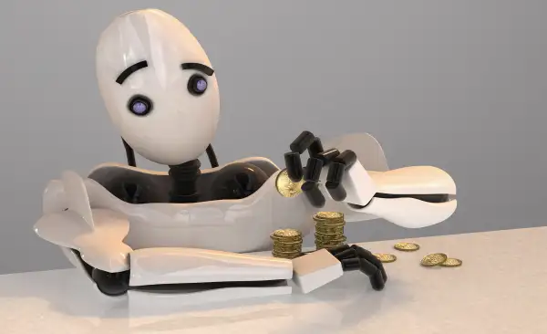robot stacking gold coins