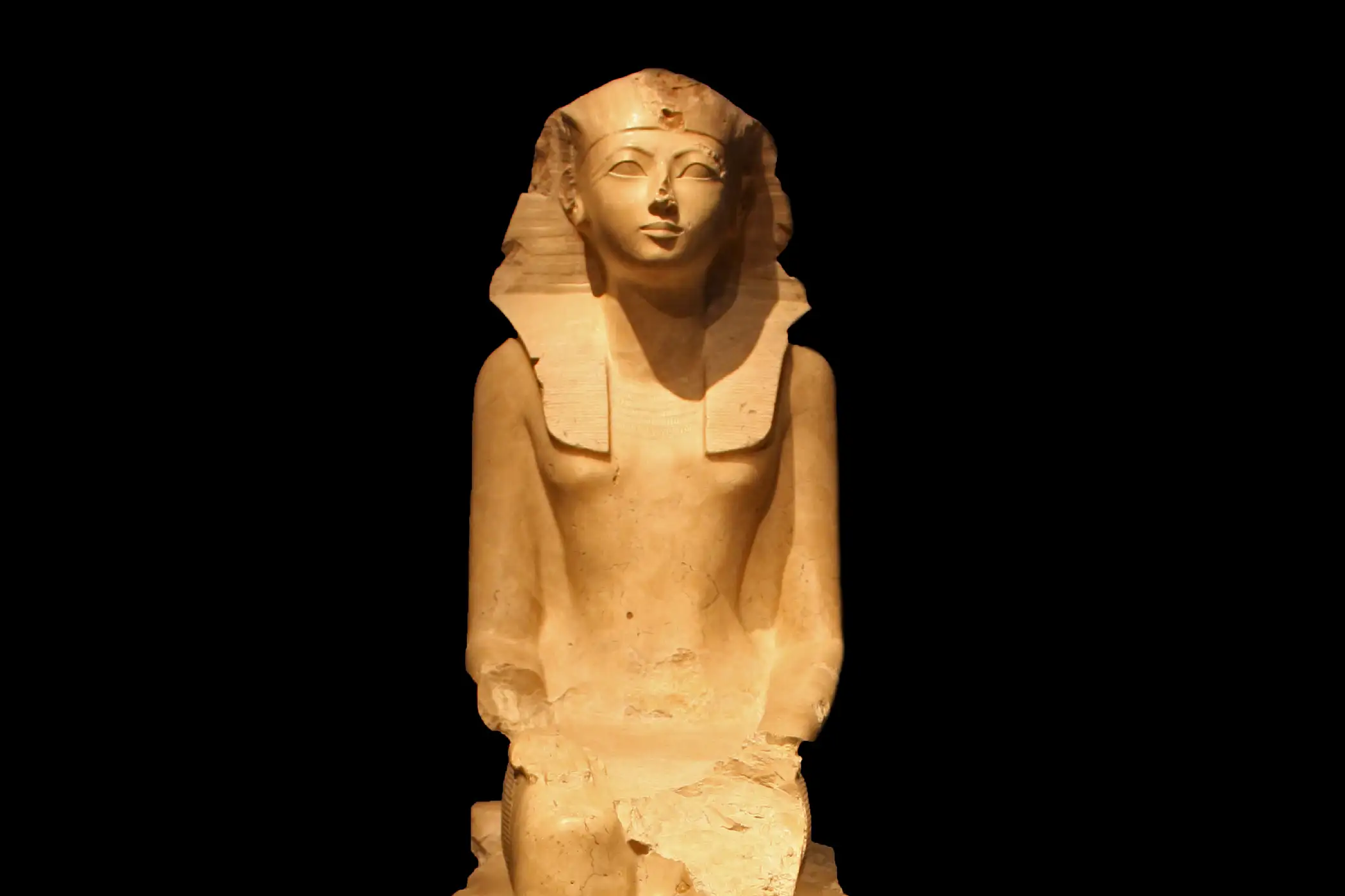 Seated Statue of Queen Hatshepsut circa 1473-1458 B.C. Egypt, Upper Egypt; Thebes, Deir el-Bahri.