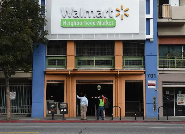 A Walmart store is seen on January 16, 2016 in Chinatown, Los Angeles, one of seven Walmart stores in Southern California and 269 stores across the globe that will close down due to company restructuring.