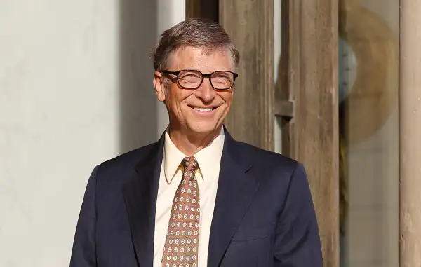 Bill Gates, the co-Founder of the Microsoft company and co-Founder of the Bill and Melinda Gates Foundation arrives at the Elysee Palace for a meeting with French President Francois Hollande on June 25, 2015, in Paris, France.