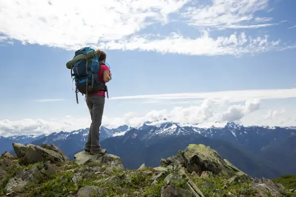 female backpacker