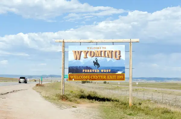 Welcome to Wyoming sign, Wyoming