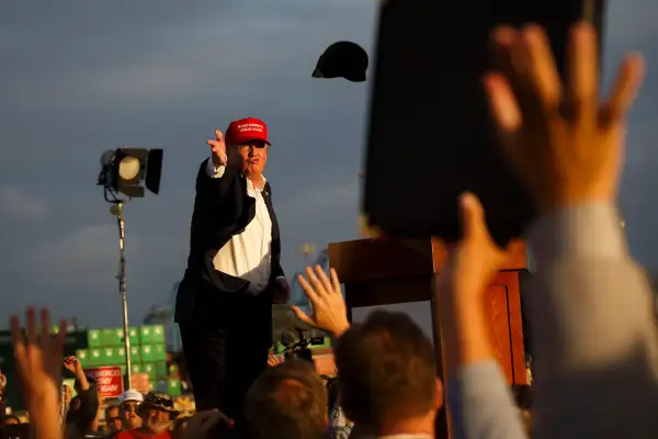 Republican Presidential Candidate Donald Trump Rally Aboard The USS Iowa