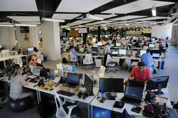 Around 600, mostly young employees in their 20s, fill the office spaces at several Washington D.C. locations of livingsocial, a young company that planted its headquarters in the nation's capital, July 27, 2011.