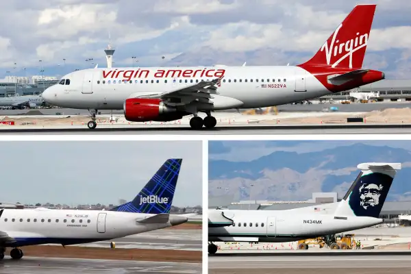 Virgin America, jetBlue and Alaska Airlines