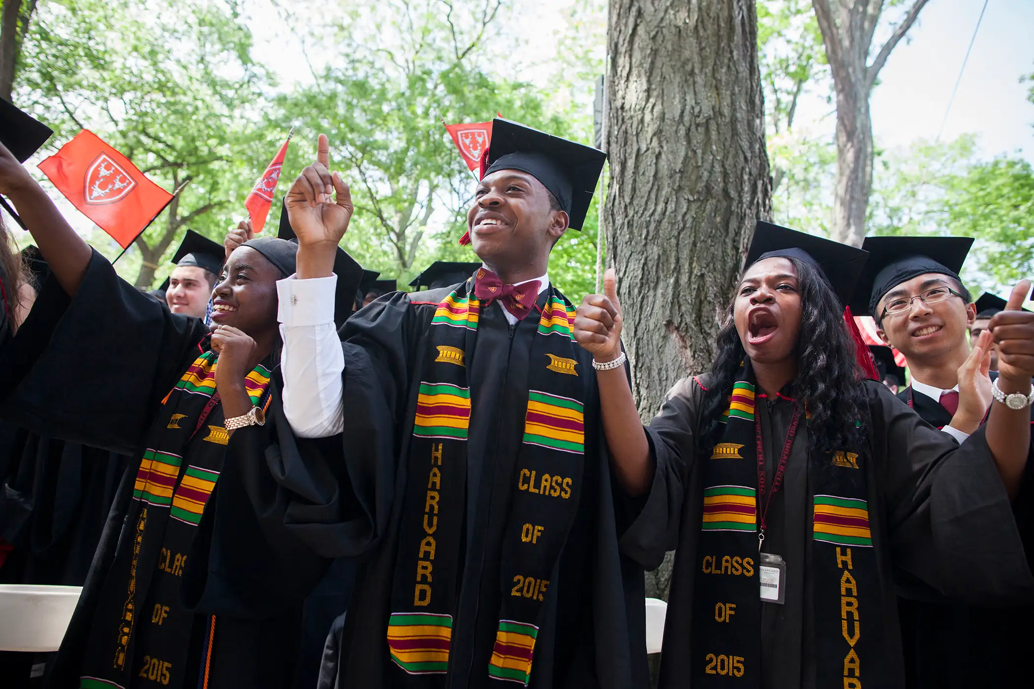 Graduates celebrate at Harvard University's 2015 Commencement