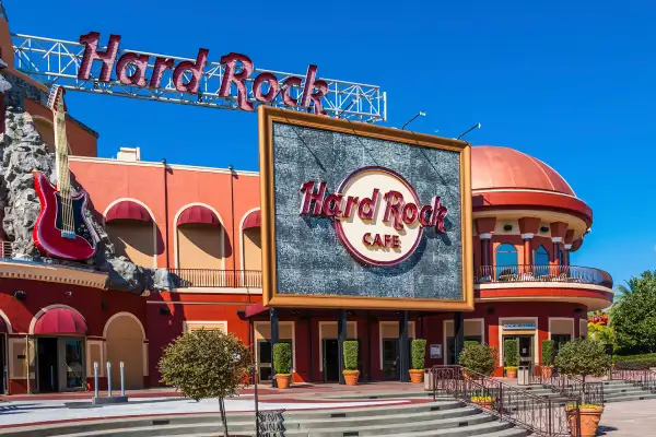 Entrance to the Hard Rock Cafe at Universal's City Walk in Universal Studios, Orlando, Florida
