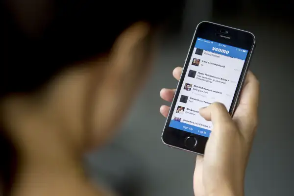The Venmo application is shown on an Apple iPhone 5s in Washington, D.C., on August 22, 2014.
