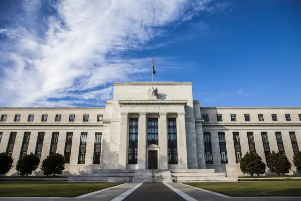 A general view of the Federal Reserve Building in Washington, United States on October 27, 2014.