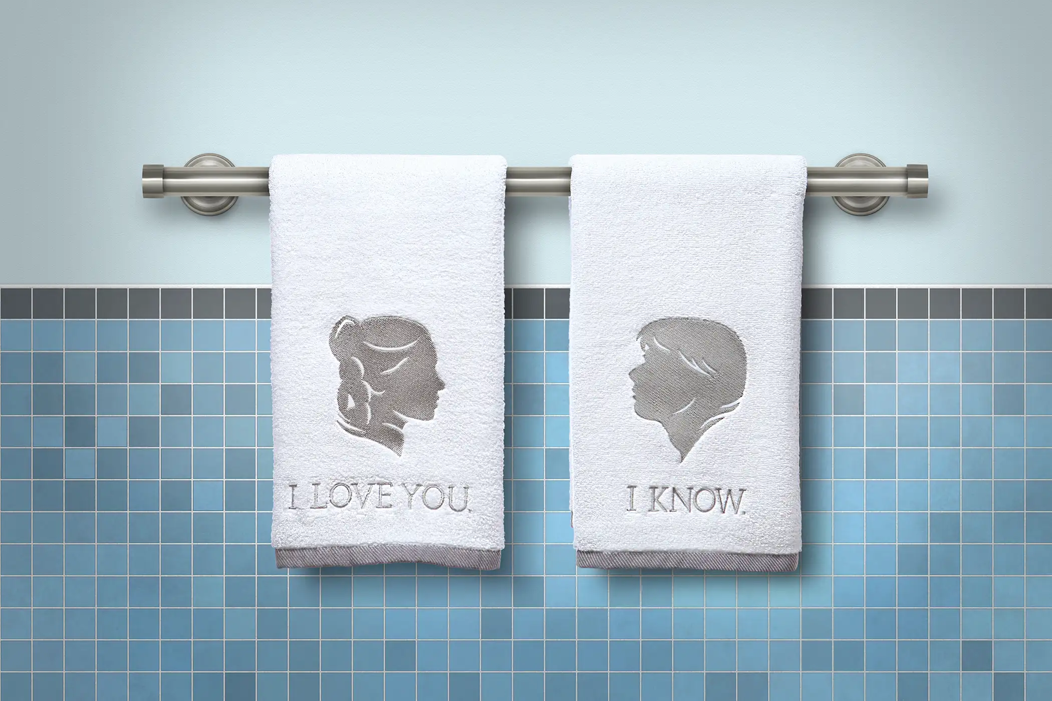Han Solo and Princess Leia Hand Towels