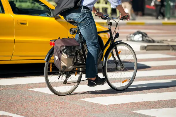 commuter biking to work