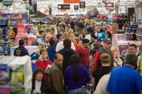 Customers at Walmart in Rogers, Arkansas on Nov. 26, 2015.